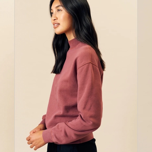 kotn Tops - Mock Neck Sweatshirt - Rose Taupe